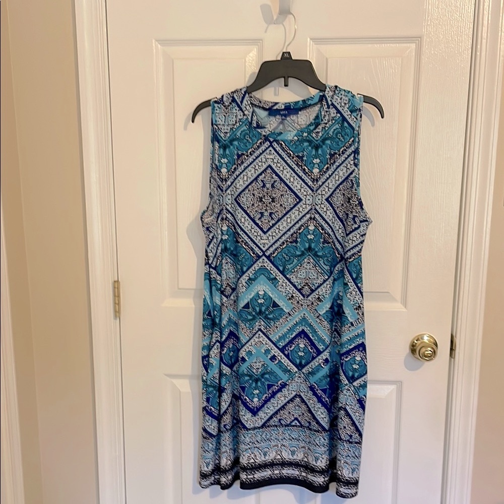 Apt. 9 Blue Graphic Tank Dress, Size XL